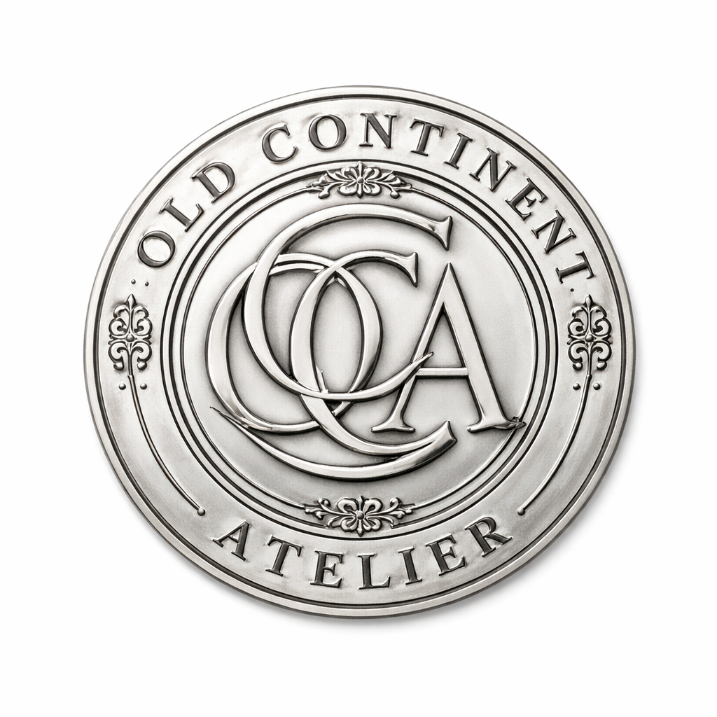 OCA silver hardware emblem